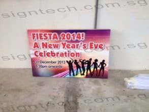 PVC Banner wrapped onto Wooden Frame for Road Sign