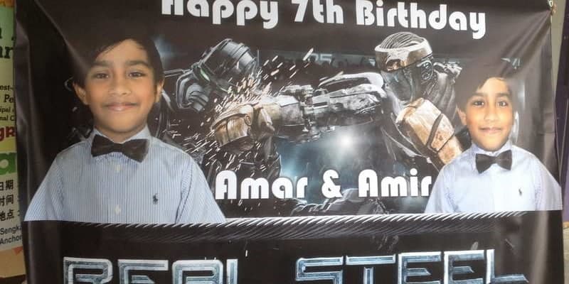 Banner printing for Real Steel Birthday Banner