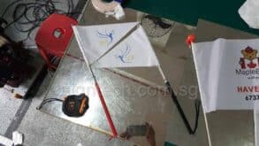 Tour guide flag on telescopic pole