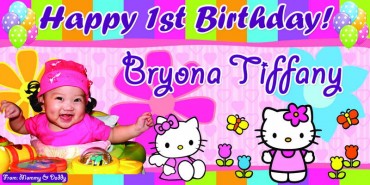 Banner printing for hello kitty birthday banner V2- 4 x 2ft