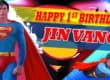 Superman birthday banner printing for kid