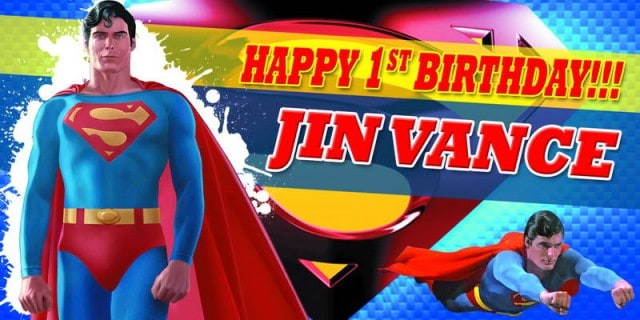 Superman birthday banner printing for kid