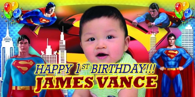 Superman birthday banner printing for kid