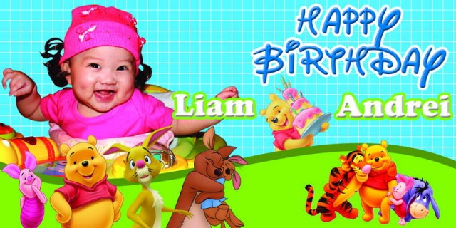 Banner printing for winnie the pooh birthday banner